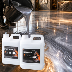 Revêtement de <span class=keywords><strong>sol</strong></span> époxy métallique décoratif auto-nivelant avancé, transparent cristallin, stable aux UV, pour <span class=keywords><strong>vernis</strong></span> de restaurant de luxe - Product Image 1