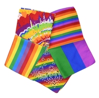 Écharpe carrée en polyester multicolore arc-en-ciel pour le Nouvel An et les occasions de mariage Accessoire de sport et de danse en plein air à la mode
