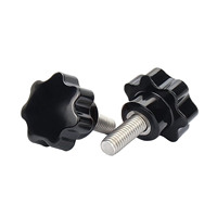 Kenop Tuas Tujuh Titik Bakelite M4-M16 dengan Gagang Berulir Desain Industrial untuk Lemari Pakaian, Kabinet, Villa, Gudang
