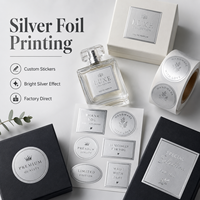 Étiquettes personnalisées imperméables en feuille d'argent, forme métallique originale pour emballages de produits cosmétiques (lotion, rouge à lèvres, pot)