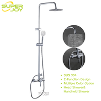 Colonne de douche populaire en Afrique en acier inoxydable 304 avec pommeau de douche pluie rond et carré en ABS chromé, prix usine