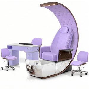 Snelle Levering Betaalbare Luxe Haigh Kwaliteit Halve Maan Handgemaakte Hete Roze Troon Salon Pedicure Stoelen