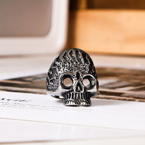 Skull Titanium Steel <b>Ring</b> Men's Index Finger Punk Style SA409 - Product Image 1