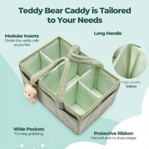 กระเป๋าเก็บของอเนกประสงค์แบบพกพา ตะกร้าเก็บผ้าอ้อมเด็ก กระเป๋าผ้าพลัฌลายเรียบ กล่องเก็บของด้านใน สำหรับคุณแม่ จัดระเบียบห้องเด็กอ่อน ที่เก็บผ้าอ้อม - Product Image 4