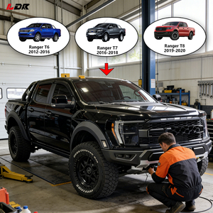 Nuovo Arrivo: Kit di Conversione e Aggiornamento Stile F150 Raptor per FORD Ranger 2012-2021 T6 T7 T8 con Fari a LED, <span class=keywords><strong>Paraurti</strong></span> e Parafanghi - Product Image 1