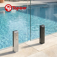 Système de garde-corps en verre encastré rectangulaire en acier inoxydable 316 pour piscine, hauteur 200 mm, résistant à la rouille, pour escalier extérieur