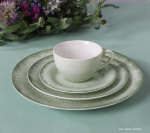 Fabricante <span class=keywords><strong>de</strong></span> Vajillas <span class=keywords><strong>de</strong></span> Cerámica, Juego <span class=keywords><strong>de</strong></span> Vajilla <span class=keywords><strong>de</strong></span> <span class=keywords><strong>Gres</strong></span> <span class=keywords><strong>de</strong></span> 20 Piezas con Diseño Nórdico Natural en Verde Suave para Uso Diario - Product Image 6