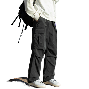 Pantaloni Cargo da uomo stile retrò stile americano paracadutista plissettato a gamba larga a vita media largo stile <span class=keywords><strong>Casual</strong></span> - Product Image 2