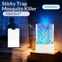Trampa Adhesiva para Mosquitos, Trampa para Insectos con Luz UV LED, Trampa Silenciosa para Moscas, Mosquitos y Polillas para Interiores, con Almohadillas Adhesivas Reemplazables