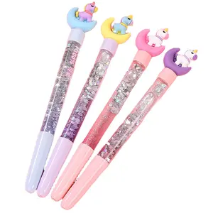 Stylo scintillant personnalisé, stylo à paillettes rempli de liquide, dessin animé, sable à la dérive, mignon, Kawaii avec Logo, 2021