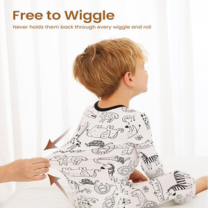 Fabricante al por mayor impresión personalizada 2 piezas Navidad Halloween bambú niños recién nacido Bebé Ropa <span class=keywords><strong>pijama</strong></span> <span class=keywords><strong>para</strong></span> niños niñas conjunto - Product Image 5