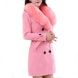 2025 gros double boutonnage femmes manteaux <span class=keywords><strong>hiver</strong></span> femmes grand col de fourrure <span class=keywords><strong>femme</strong></span> longue Section laine <span class=keywords><strong>manteau</strong></span> - Product Image 5