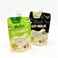 Pochette souple personnalisée de 380 ml avec bec verseur, qualité alimentaire, pour lait de soja et autres boissons liquides