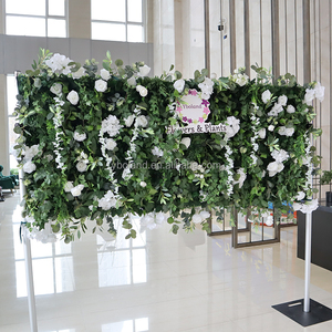 L Verdure Plante Tropicale Laisser Floral Toile de Fond Panneau 5D Roll Up Vert Soie Artificielle Rose Fleur Mur pour Printemps Mariage Décor - Product Image 3