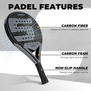Raqueta de pádel con logo personalizado, raqueta de pádel de fibra de carbono de 38 mm, raqueta de pádel profesional para deportes, raqueta de tenis playa. - Product Image 5