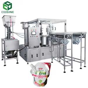 milk juice water dategent beverage doypack stand up pouch full automatic rotary type aluminum stand up pouch bag filling machine