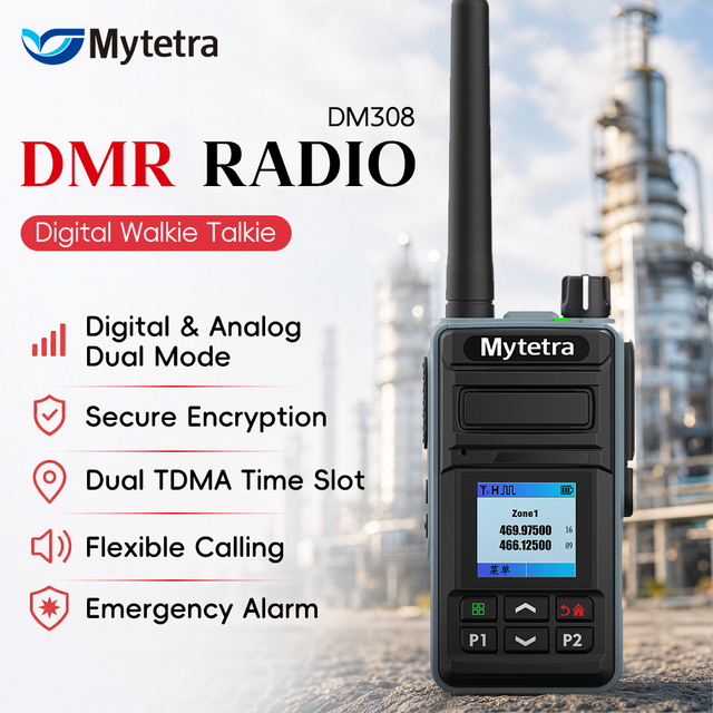 MYT DM308 DMR Digital Radio Walkie Talkie Voice Recording Emergency Alarm Auto Alarm Function  Long Range Two Way Radio
