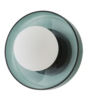 Applique murale LED moderne en verre vert avec globe opale, luminaire blanc chaud pour salon et chambre à coucher