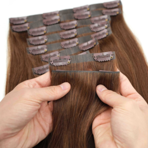 <span class=keywords><strong>Clip</strong></span> invisible de luxe de qualité supérieure dans l'<span class=keywords><strong>extension</strong></span> de cheveux Extensions de cheveux humains vierges européens Remy <span class=keywords><strong>Clip</strong></span> injecté sans couture dans les cheveux - Product Image 1