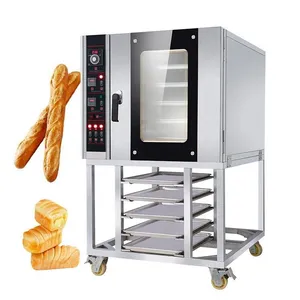상업용 대류 오븐 5/10 트레이 스틸 스테인레스 산업 주방 제빵 장비 전기/가스