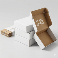 Corrugated Foldable White Shipping Boxes with Kraft Brown Interior for Ecommerce <strong>Packaging</strong>