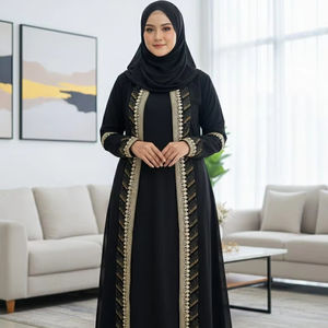 Vestido Abaya Árabe Tradicional para Mujer, Estilo Largo y Modesto, Vestidos Casuales de Noche, Ropa para el Hogar, Estilo Dubái - Product Image 1