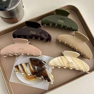 Fermagli per Capelli Francesi Retrò di Lusso, Marrone Cioccolato a Righe Colorate, Accessori per Capelli da Donna, Grandi <span class=keywords><strong>Clip</strong></span> in Acetato da 10cm - Product Image 2