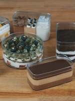 Contenant Boîte à Dessert et Gâteau avec Couvercles Vente en Gros Carré Rond en Plastique PS Transparent Pas Cher