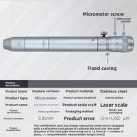 Measuring Instruments Model 50-600mm High-Precision Internal Diameter Micrometer Two-Point Rod-Type Internal