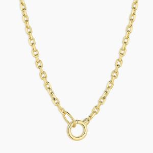 Collar de nicho transfronterizo para personas mayores, estilo Hip-Hop europeo americano, con colgante de oro real de 18K y cadena de clavícula de acero de titanio, fabricado al vacío en horno. - Product Image 1