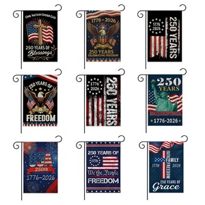 Banderas de Jardín Personalizadas OEM para el 250 Aniversario de EE. UU., Paquete Surtido de 12x18, 1776-2026, Bandera Americana Impresa por Ambos Lados - Product Image 1
