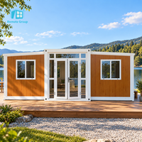 Maison conteneur fonctionnelle à double aile, pliable et extensible, préfabriquée de 20 pieds pour usage commercial