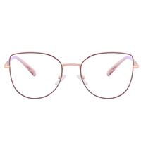 MS 82156 Nuevo Diseño 2024 Gafas Ópticas de Metal para Mujer Montura Redonda Antiluz Azul Colorida Brillante Agente de Envío Personalizado