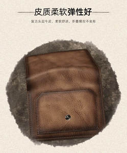 Portefeuille court pour homme en cuir de vache véritable, pochette tendance, porte-passeport, porte-cartes - Product Image 4