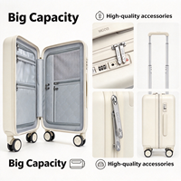 Valise G2 au design élégant en matériau PC avec serrure TSA, roulettes silencieuses en velours pêche, multicolores, pour homme d'affaires et étudiant