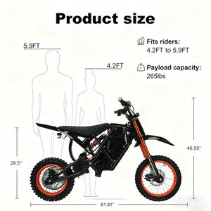 Motocyclette électrique de course tout terrain aux États-Unis, entraînement par chaîne, moto à moteur électrique de 1500 à 3000W, moto à suspension complète, en stock - Product Image 3