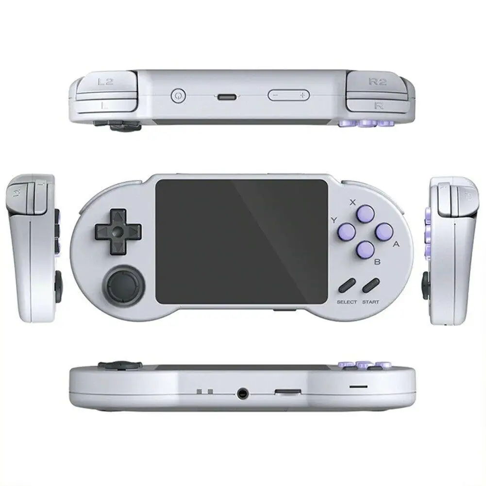 PocketGo S30 Konsol Video Game Genggam, Konsol Video Game Retro Kualitas Tinggi 3.5 Inci untuk PS1 N64 PSP Emulator