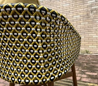 Chaise de salle à manger en bois de teck d'extérieur avec pieds en corde tressée et coussin, fauteuil de jardin pour usage extérieur