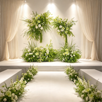 Iris 661 – Grandes compositions florales séchées de style européen pour allées de mariage, décorations de scène en T