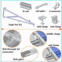 Braket Pemasangan Panel Surya yang Dapat Disesuaikan 10-30 ° 30-60 °   Kit Pemasangan Panel Surya Segitiga Aluminium Pra-Rakit untuk Atap Datar |   Tanda Seni