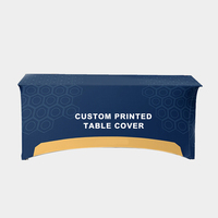 Nappe personnalisée pour salon professionnel Type nappe extensible Imprimez votre propre nappe ajustée avec logo