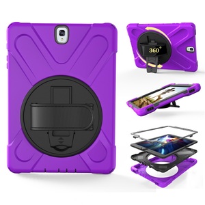 Hot bán sang trọng Cover quay lại trường hợp máy tính bảng chống sốc cho Samsung Galaxy Tab S3 9.7 inch T820 Silicone đứng dây đeo tay trường hợp - Product Image 4