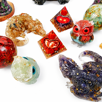 Figurines d'animaux en cristal de résine faites à la main, en copeaux de cristal naturel personnalisés, pyramides et sphères d'orgonite, cadeaux de décoration pour la maison, vente en gros