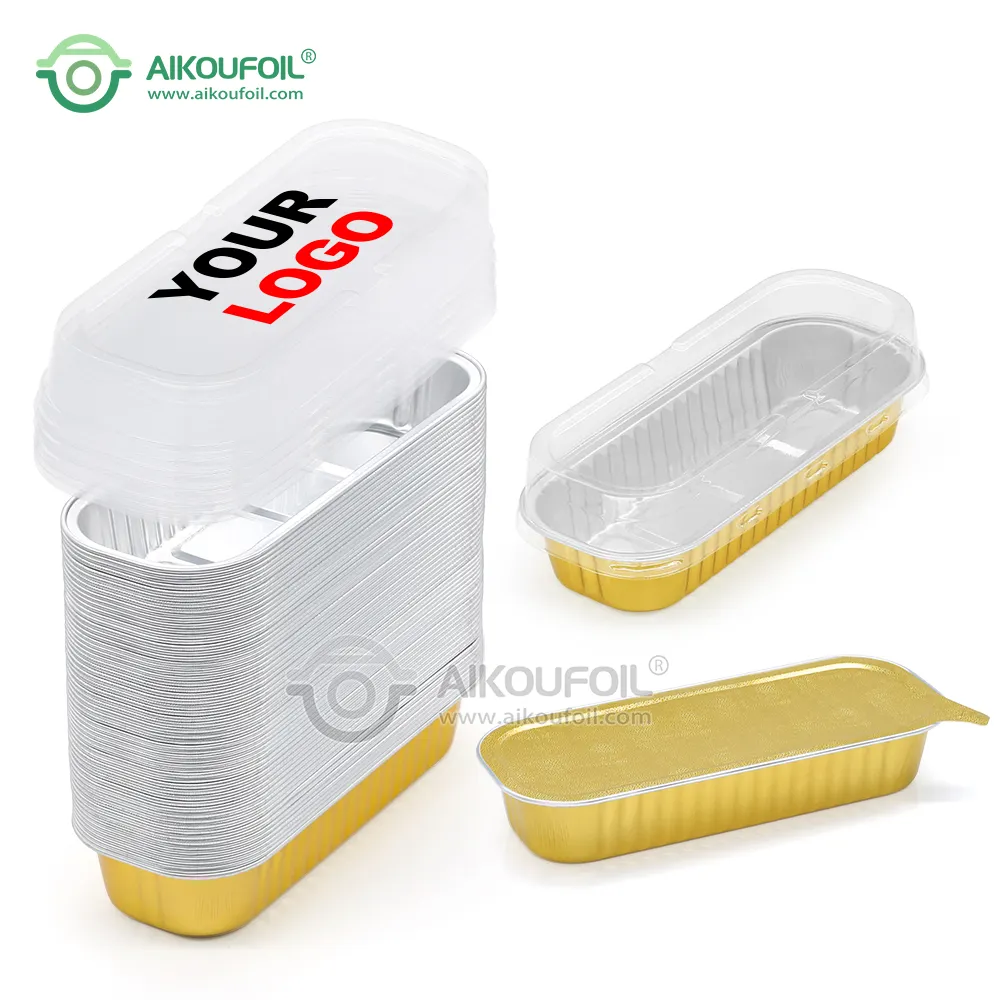 Foil loaf pan cake pans tools disposable colorful AIKOU 200ml rectangular aluminum foil baking ware for cake cup