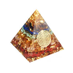 Toptan DIY enerji taşı Reiki kristal yedi çakra Orgone piramit