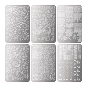 Plaque de tamponnage pour ongles motif papillon, plaque d'impression en acier pour nail art, modèle pour manucure française - Product Image 2