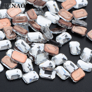 JUNAO 4*4 ، 4*6 ، 6*8 ، مكواة شفافة على بلورات ، ماس سفلي من الحديد Swaro بسعر الجملة ، أحجار الراين البيضاوية ذات الإصلاح العاجل سائبة سهلة الاستخدام - Product Image 4