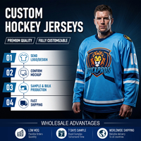 Maillot de hockey sur glace personnalisé, sublimation, 100% polyester, respirant, séchage rapide, maillot de match, uniforme d'équipe, jeunes et adultes, vente en gros