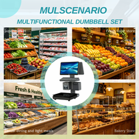Terminal de point de vente interactif tout-en-un à double écran, balance intelligente IA, caisse enregistreuse pour boucherie et supermarché, compatible Windows