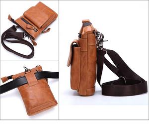 Bolso Bandolera Pequeño de Cuero Genuino de Vaca Andong para Hombre, Bolsos de Mensajero, Riñonera Retro de Moda para Hombre - Product Image 5
